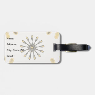 Spiral Retro Flowers Choose Your Background Color Luggage Tag