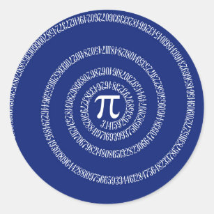 Spiral Rings for Pi on Navy Blue Classic Round Sticker