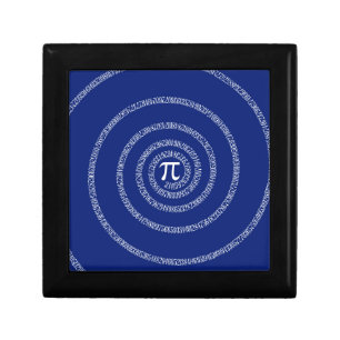 Spiral Rings for Pi on Navy Blue Gift Box