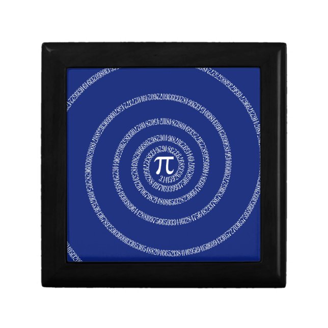 Spiral Rings for Pi on Navy Blue Gift Box (Front)