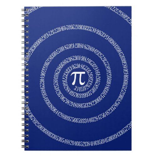 Spiral Rings for Pi on Navy Blue Notebook