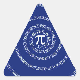 Spiral Rings for Pi on Navy Blue Triangle Sticker