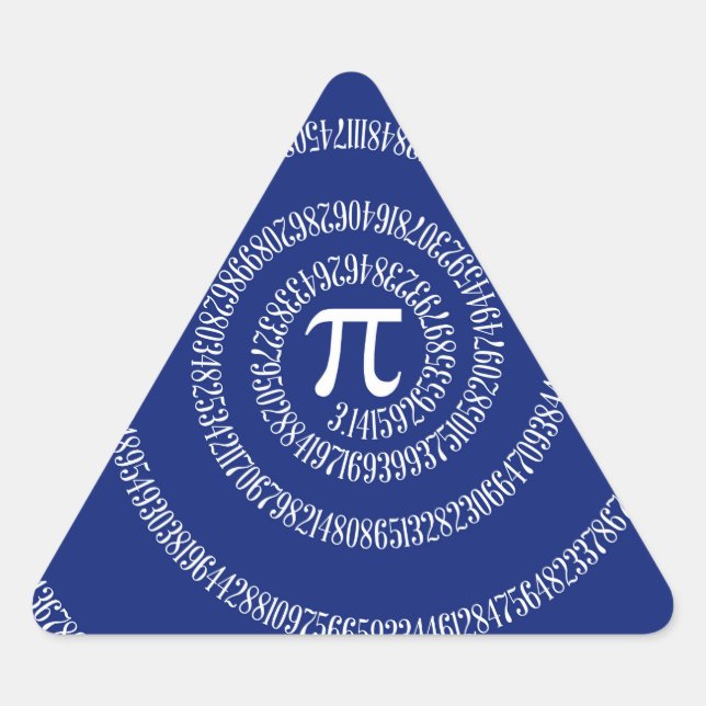 Spiral Rings for Pi on Navy Blue Triangle Sticker (Front)