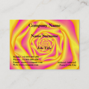 Spiral Rose in Yellow and Pink Business Card