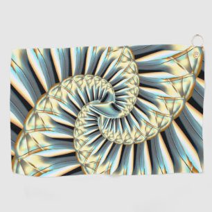 Spiral rustic sepia-toned pointed shapes thr golf towel