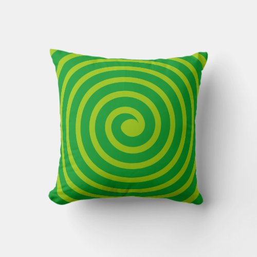 Spiral  _  Shades of Green Throw Pillow