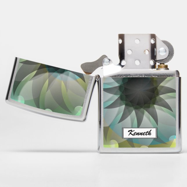 Spiral Shark by Kenneth Yoncich Zippo Lighter (Opened)