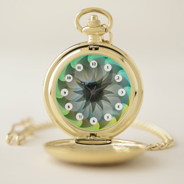 Spiral Shark (Classic Face) by Kenneth Yoncich Pocket Watch (Inside)