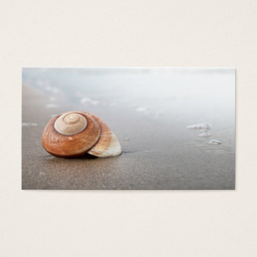 Customizable Spiral Shell On Sandy Beach Near Sea Business Cards