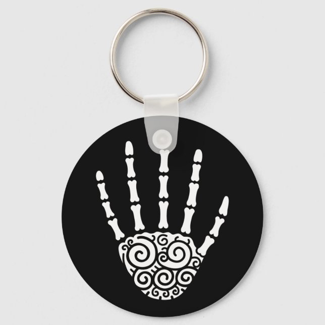 Spiral Skeleton Hand Keychain (Front)