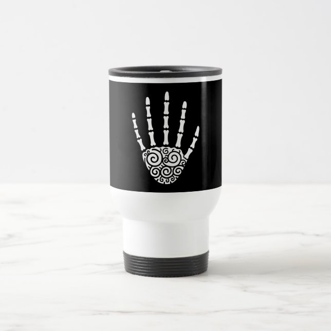 Spiral Skeleton Hand Travel Mug (Center)