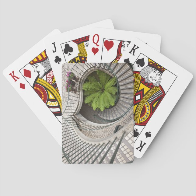 Spiral staircase at the Embarcadero Center Poker Cards (Back)