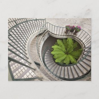 Spiral Staircase At The Embarcadero Center Postcard by takemeaway at Zazzle