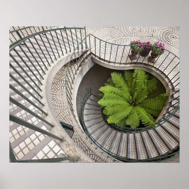 Spiral staircase at the Embarcadero Center Poster (Front)