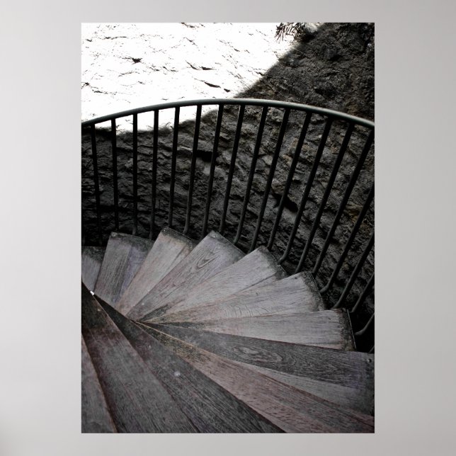 Spiral Staircase Black and White Poster (Front)