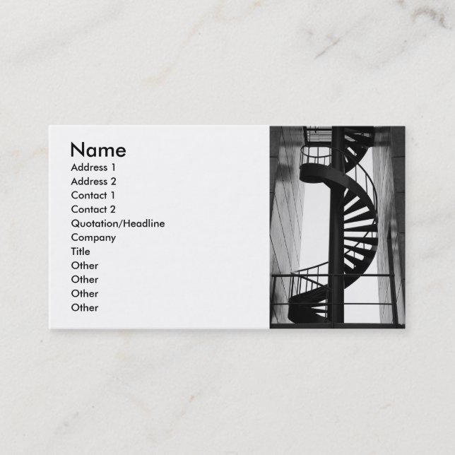 Spiral staircase business card (Front)