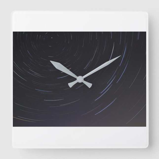 Spiral Star Square Wall Clock (Front)