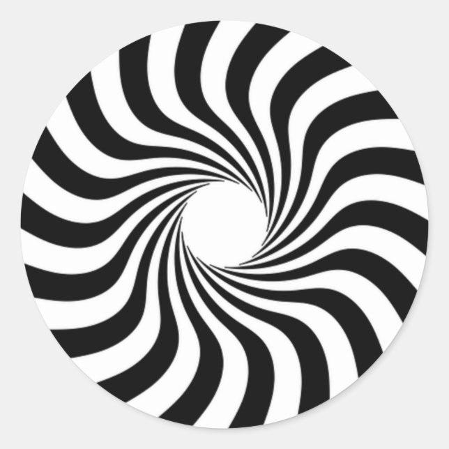 Spiral starbust with hole classic round sticker (Front)