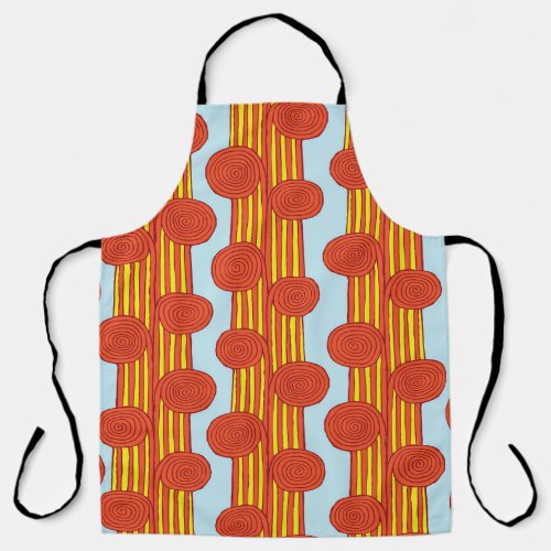 Spiral Stem Hand Drawn Vintage Apron