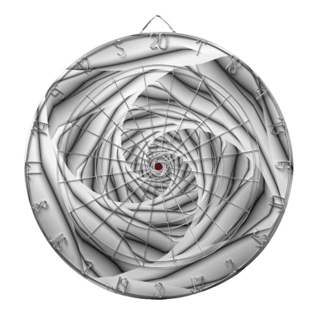 Spiral Steps in Black and White Dart Board (Front)