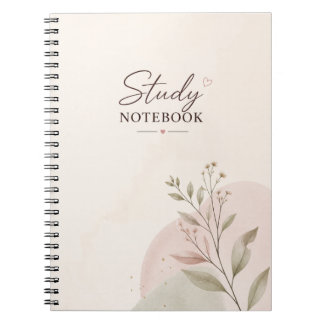 Spiral Study Notebook | Aesthetic Pastel Student 