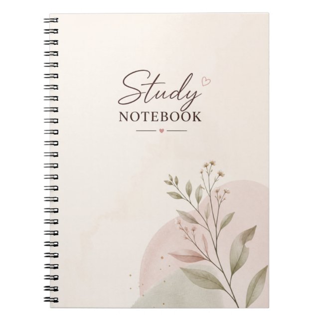 Spiral Study Notebook | Aesthetic Pastel Student  (Front)