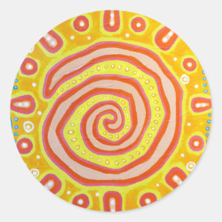 Spiral Sun Classic Round Sticker