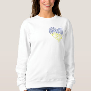 Spiral swirls mehandi heart Ukrainian flag colors Sweatshirt