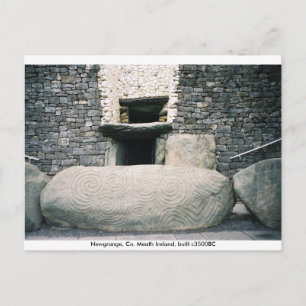 Spiral symbols kerbstone, Newgrange, Ireland Postcard