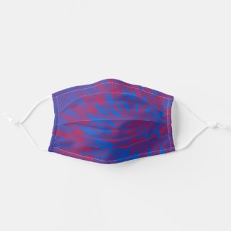 Spiral Tie Dye Blue and Red Cloth Face Mask