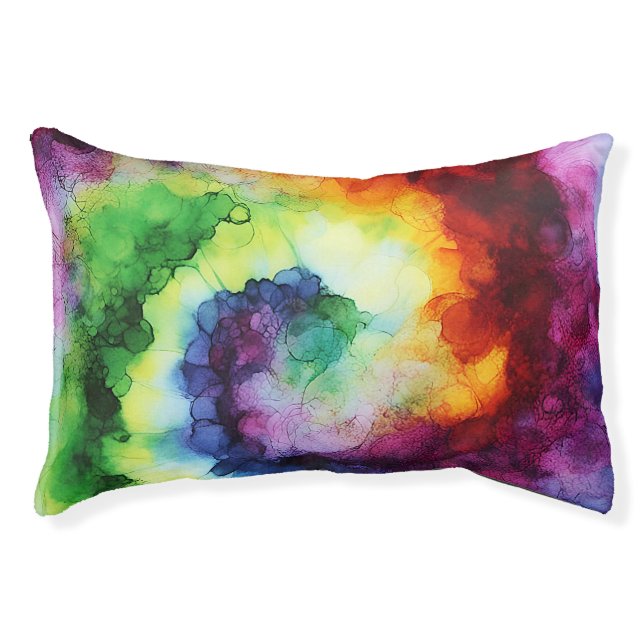 Spiral Tie Dye Dog Bed (Front)