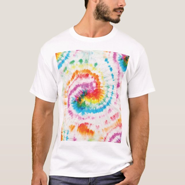 Spiral tie-dye, rainbow swirl pattern T-Shirt (Front)
