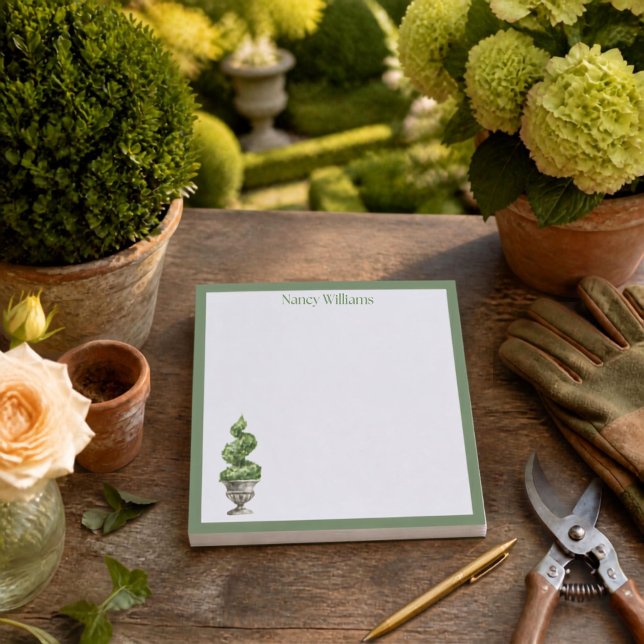 Spiral Topiary Tree Garden Lover Notepad (Spiral Topiary Tree Notepad)