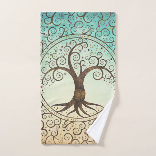 Spiral Tree of life - Yggdrasil Bath Towel Set (Hand Towel)