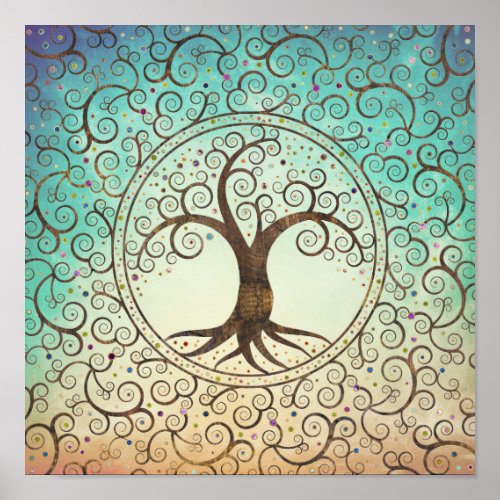 Spiral Tree of life _ Yggdrasil Poster