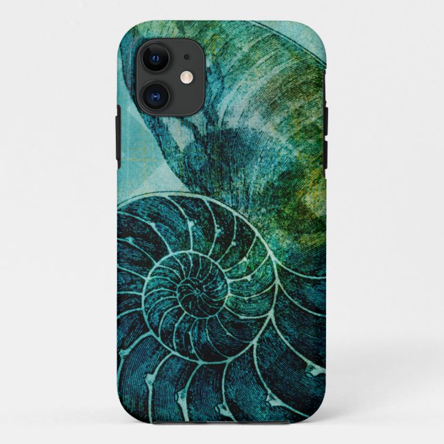 Spiral Turquoise Conch Shell Case-Mate iPhone Case (Back)