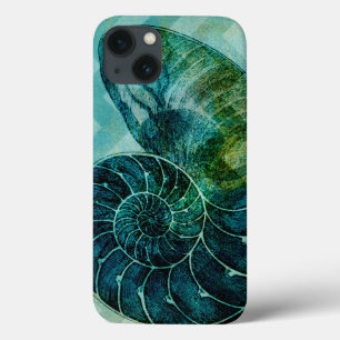 Spiral Turquoise Conch Shell iPhone 13 Case