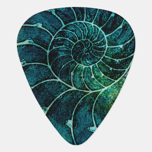 Spiral Turquoise Conch Shell Guitar Pick