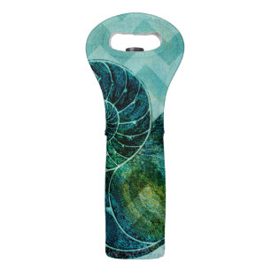 Spiral Turquoise Conch Shell Wine Bag