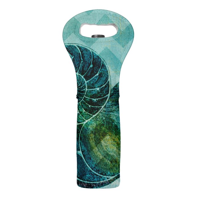 Spiral Turquoise Conch Shell Wine Bag (Back)