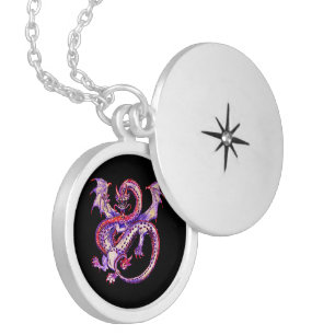 Spiral Unicorn Dragon Yin Yang Locket Necklace