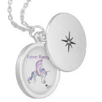 Spiral Unicorn Dragon Yin Yang Locket Necklace