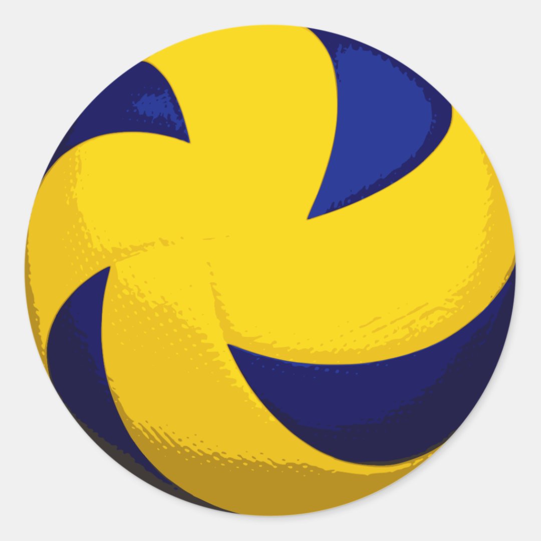 Spiral Volleyball Stickers | Zazzle