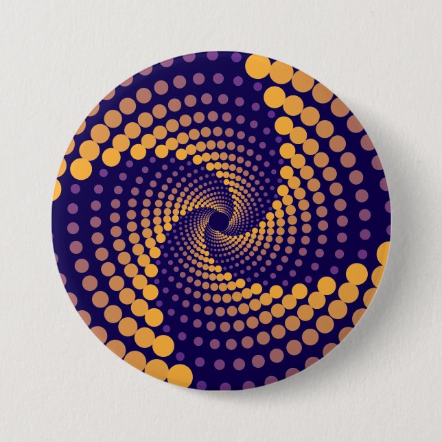 Spiral Vortex pattern Button (Front)