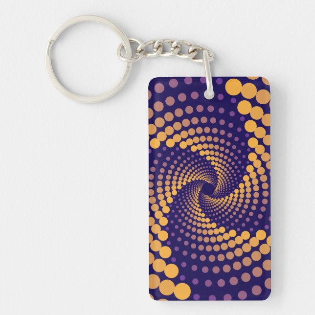 Spiral Vortex pattern Keychain (Front)