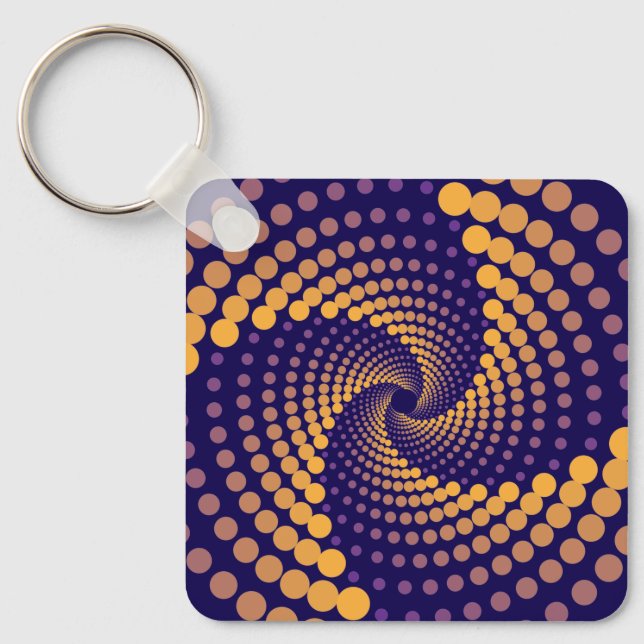 Spiral Vortex pattern Keychain (Front)