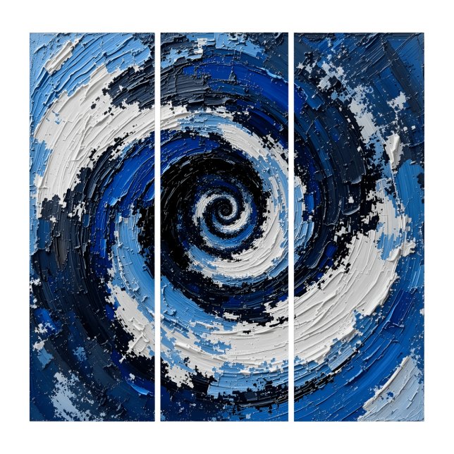 Spiral Vortex Triptych Wall Art (Front)