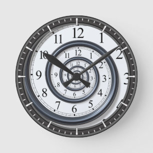 Spiral Warped Time Black Hole Round Clock