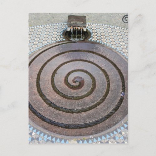 Spiral Water Fountain _ Koln Germany Postcard