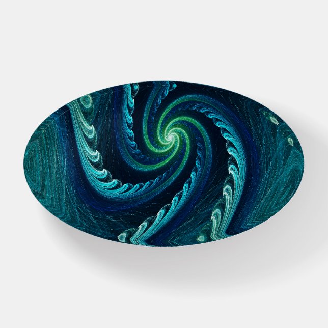 Spiral Wave Fractal Paperweight (Front)
